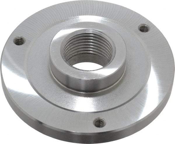 Bison - Adapter Back Plate for 5" Diam Self Centering Lathe Chucks - 1-1/2 - 8 Mount, 1.515" Through Hole Diam, 2.164mm ID, 5" OD, 0.51" Flange Height, Steel - Caliber Tooling