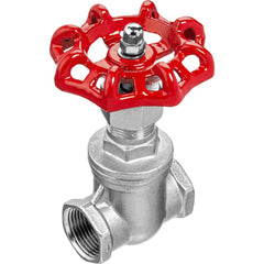 Gate Valves; Type: Gate Valve; End Connection: Threaded (NPT); Body Material: Stainless Steel; WOG Rating (psi): 200; WSP Rating (psi): 16; Bonnet Style: Screw-In; Class: 200; Cv Rating: 228; Handle Type: Wheel; Handle Material: Cast Iron; Maximum Working