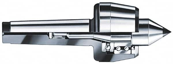 Rohm - MT2 Taper Shank, 1.77" Head Diam Carbide Tipped Live Center - 7,000 Max RPM, 1.35" Head Length, 0.7874" Point Diam, 0.945" Point Len, 264 Lb Max Workpc, 5.08" OAL, Standard Point - Caliber Tooling