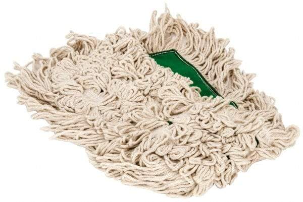 PRO-SOURCE - 24" Long x 3-1/2" Wide Yarn Blend Dust Mop Head - Snap-On, Green, Looped Head, Launderable - Caliber Tooling