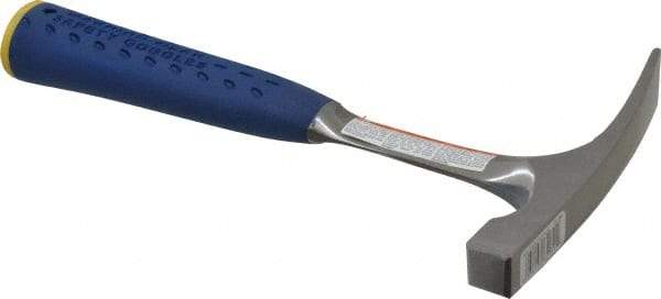 Estwing - 1 Lb Head Bricklayer's Hammer - 11" OAL, Steel Handle with Grip, 3/4" Face Diam - Caliber Tooling