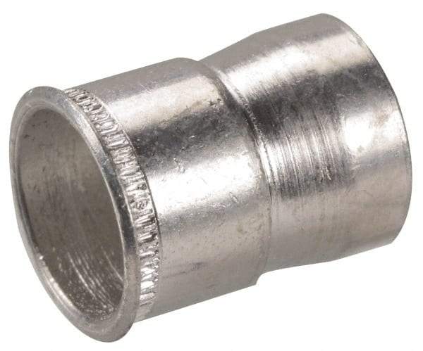 Made in USA - M10x1.50 Metric Coarse, Cadmium-Plated, Aluminum Knurled Rivet Nut Inserts - 0.76mm to 2.29mm Grip, 14.29mm Drill Size, 14.94mm Body Diam - Caliber Tooling