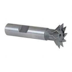 Keo - 1" Diam x 1/4" Width of Cut, 45° Included Angle, High Speed Steel Dovetail Cutter - 1/2" Shank Diam, 2-1/4" Shank Length, 2-1/2" Overall Length, Weldon Flat, Uncoated - Caliber Tooling