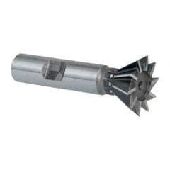 Keo - 1" Diam x 7/16" Width of Cut, 60° Included Angle, High Speed Steel Dovetail Cutter - 1/2" Shank Diam, 2-1/2" Overall Length, Weldon Flat, Uncoated - Caliber Tooling