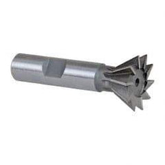 Keo - 1" Diam x 7/16" Width of Cut, 60° Included Angle, Cobalt Dovetail Cutter - 1/2" Shank Diam, 2-1/2" Overall Length, Weldon Flat, Uncoated - Caliber Tooling