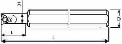 Carmex - Internal Thread, Left Hand Cut, 12mm Shank Width x 12mm Shank Height Indexable Threading Toolholder - 100mm OAL, 06IL Insert Compatibility, SI Toolholder - Caliber Tooling