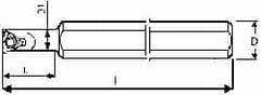 Carmex - Internal Thread, Left Hand Cut, 12mm Shank Width x 12mm Shank Height Indexable Threading Toolholder - 100mm OAL, 06IL Insert Compatibility, SI Toolholder - Caliber Tooling