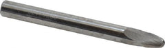 Accupro - 15° Taper Angle per Side, 3/16" Small End Diam, 5/16" LOC, Solid Carbide 2 Flute Tapered Ball End Mill - 2-1/2" OAL, 5/16" Shank Diam, Spiral Flute - Caliber Tooling