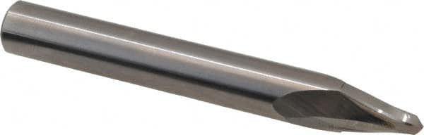 Accupro - 10° Taper Angle per Side, 3/16" Small End Diam, 7/16" LOC, Solid Carbide 2 Flute Tapered Ball End Mill - 2-1/2" OAL, 5/16" Shank Diam, Spiral Flute - Caliber Tooling