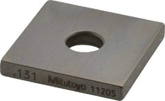 Mitutoyo - 0.131" Square Steel Gage Block - Accuracy Grade 0, Includes Certificate of Inspection - Caliber Tooling