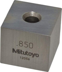 Mitutoyo - 0.85" Square Steel Gage Block - Accuracy Grade 0, Includes Certificate of Inspection - Caliber Tooling