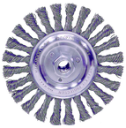 6" Diameter - 5/8-11" Arbor Hole - Stringer Bead Twist Steel Wire Straight Wheel - Caliber Tooling