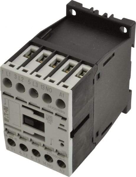 Eaton Cutler-Hammer - 3 Pole, 24 Coil VAC, 20 Amp, Nonreversible Open Enclosure IEC Contactor - 1 Phase hp: 0.5 at 115 V, 1 at 200 V, 1.5 at 230 V, 3 Phase hp: 3 at 200 V, 3 at 230 V, 5 at 460 V, 7.5 at 575 V, 9 Amp Inductive Load Rating Listed - Caliber Tooling