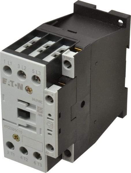 Eaton Cutler-Hammer - 3 Pole, 24 to 27 Coil VDC, 40 Amp, Nonreversible Open Enclosure IEC Contactor - 1 Phase hp: 2 at 115 V, 3 at 200 V, 5 at 230 V, 3 Phase hp: 10 at 230 V, 15 at 460 V, 20 at 575 V, 7.5 at 200 V, 25 Amp Inductive Load Rating Listed - Caliber Tooling