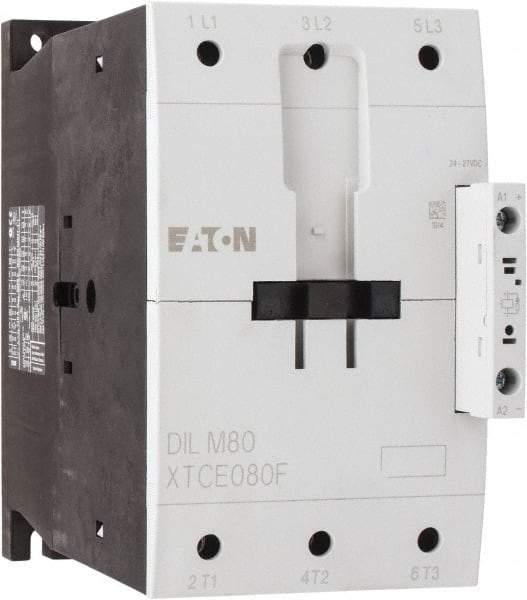 Eaton Cutler-Hammer - 3 Pole, 24 to 27 Coil VDC, 125 Amp, Nonreversible Open Enclosure IEC Contactor - 1 Phase hp: 15 at 200 V, 15 at 230 V, 7.5 at 115 V, 3 Phase hp: 25 at 200 V, 30 at 230 V, 60 at 460 V, 75 at 575 V, 80 Amp Inductive Load Rating Listed - Caliber Tooling