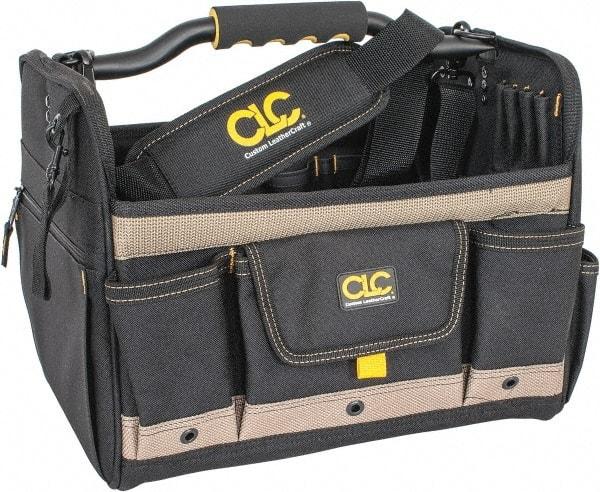 CLC - 21 Pocket Tan & Black Polyester Tool Tote - 14" Wide x 11" Deep x 11" High - Caliber Tooling