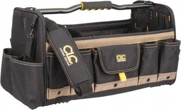 CLC - 37 Pocket Tan & Black Polyester Tool Tote - 20" Wide x 11" Deep x 11" High - Caliber Tooling