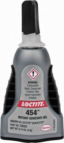 Loctite - 0.14 oz Bottle Clear Instant Adhesive - Series QuickTite, 5 to 30 sec Working Time, 24 hr Full Cure Time, Bonds to Metal & Plastic - Caliber Tooling