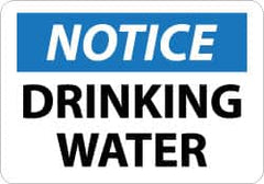 NMC - "Notice - Drinking Water", 10" Long x 14" Wide, Aluminum Safety Sign - Rectangle, 0.04" Thick, Use for Security & Admittance - Caliber Tooling