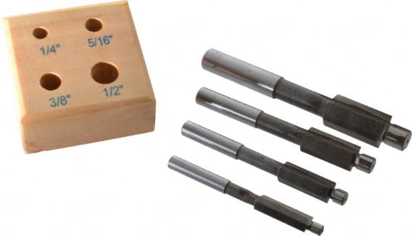 Value Collection - 1/4 to 1/2" Fillister Head Screw Compatible, High Speed Steel, Solid Pilot Counterbore Set - Caliber Tooling