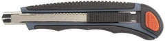 Clauss - Retractable Utility Knife - 3-1/4" Blade, Gray & Black Plastic with Overmold Handle, 5 Blades Included - Caliber Tooling