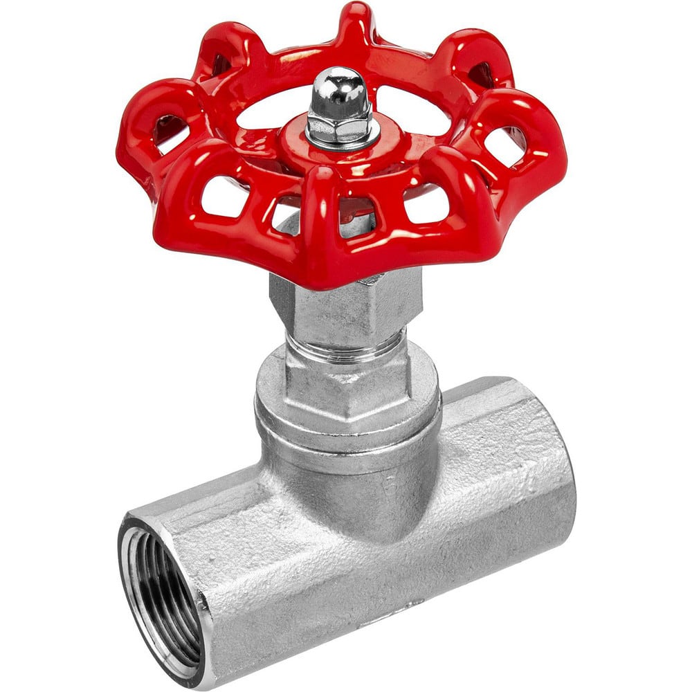 Globe Valves; Type: Integral Globe Valve; End Connection: Threaded; Body Material: Stainless Steel; WOG Rating (psi): 200; Handle Type: Wheel; WSP Rating (psi): 16; Handle Material: Cast Iron; Overall Length: 0.75; Maximum Working Pressure: 200.000; Minim