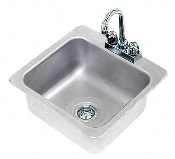 Advance Tabco - 16" Long x 14" Wide Inside, 1 Compartment, Stainless Steel Stainless Steel Drop In Sink - 20 Gauge, 19" Long x 18-1/2" Wide Outside, 8" Deep - Caliber Tooling