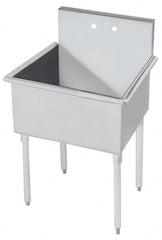 Eagle MHC - 18" Long x 18" Wide Inside, 1 Compartment, Grade 430 Stainless Steel Stainless Steel Scullery Sink - 16 Gauge, 21" Long x 21-1/2" Wide x 42" High Outside, 14" Deep - Caliber Tooling