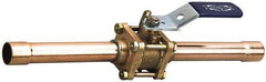 NIBCO - 1-1/2" Pipe, Full Port, Bronze Oxygen Service Ball Valve - 3 Piece, Inline - One Way Flow, Tube O.D. x Tube O.D. Ends, Lever Handle, 600 WOG, 200 WSP - Caliber Tooling