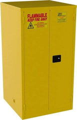 Jamco - 2 Door, 2 Shelf, Yellow Steel Standard Safety Cabinet for Flammable and Combustible Liquids - 65" High x 34" Wide x 34" Deep, Manual Closing Door, 3 Point Key Lock, 60 Gal Capacity - Caliber Tooling