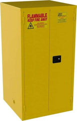 Jamco - 2 Door, 2 Shelf, Yellow Steel Standard Safety Cabinet for Flammable and Combustible Liquids - 65" High x 34" Wide x 34" Deep, Self Closing Door, 3 Point Key Lock, 60 Gal Capacity - Caliber Tooling