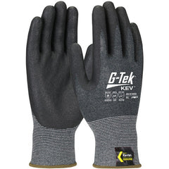 09-K1630/S Gloves w/Kevlar Brand - G-Tek KEV - Kevlar Engineered Yarn - Gray 13 Gauge - Nitrile Foam - ANSI A4 - Exact Industrial Supply