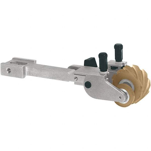 Dynabrade - 1" Wide Contact Arm - 30" Belt Length x 1" Belt Width, Serrated, Urethane, 90" Contact Wheel Diam - Caliber Tooling