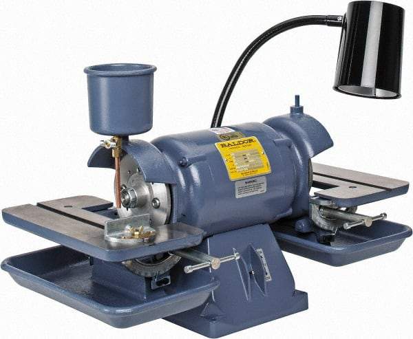 Baldor - 6" Wheel Diam x 1" Wheel Width, 1/2 hp Bench Grinder - 1-1/4" Arbor Hole Diam, 1 Phase, 3,600 Max RPM, 115 Volts - Caliber Tooling