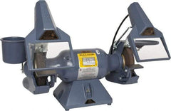 Baldor - 7" Wheel Diam x 1" Wheel Width, 1/2 hp Grinder - 5/8" Arbor Hole Diam, 1 Phase, 3,600 Max RPM, 115/230 Volts - Caliber Tooling