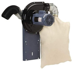 Baldor - 115 Volt Pedestal Mount Dust Collector - 1" Deep x 10" High, 4" Connection Diam, 440 CFM Air Flow - Caliber Tooling