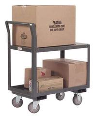 Durham - 1,200 Lb Capacity, 18-1/4" Wide x 33" Long x 37-1/2" High Service Cart - 2 Shelf, Steel, Hard Rubber Casters - Caliber Tooling