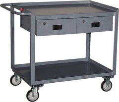 Jamco - 1,200 Lb Capacity, 24" Wide x 36" Long x 34" High Tool Cart - 2 Shelf, Steel, Hard Rubber Casters - Caliber Tooling