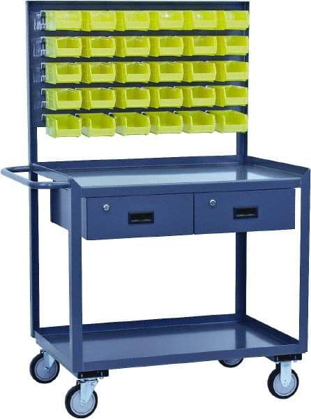 Jamco - 1,200 Lb Capacity, 24" Wide x 36" Long x 58" High Tool Cart - 2 Shelf, Steel, Hard Rubber Casters - Caliber Tooling