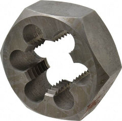 Interstate - 1-5/16 - 8 UNS Thread, 2-3/8" Hex, Right Hand Thread, Hex Rethreading Die - Carbon Steel, 1" Thick - Exact Industrial Supply