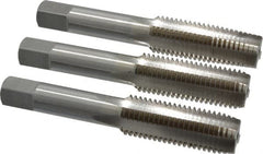 Interstate - M16x2.00 Metric Coarse, 4 Flute, Bottoming, Plug & Taper, Bright Finish, High Speed Steel Tap Set - Right Hand Cut, 3-13/16" OAL, 1-13/16" Thread Length - Caliber Tooling