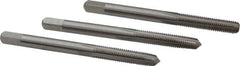 Interstate - M5x0.75 Metric Fine, 4 Flute, Bottoming, Plug & Taper, Bright Finish, High Speed Steel Tap Set - Right Hand Cut, 2-3/8" OAL, 7/8" Thread Length - Caliber Tooling