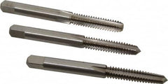 Interstate - M6x1.25 Metric Special, 4 Flute, Bottoming, Plug & Taper, Bright Finish, High Speed Steel Tap Set - Right Hand Cut, 2-1/2" OAL, 1" Thread Length - Exact Industrial Supply