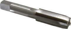 Interstate - 11/16-18 4 Flute Bright Finish High Speed Steel Straight Flute Standard Hand Tap - Plug, Left Hand Thread, 4-1/4" OAL, 1-13/16" Thread Length, H3 Limit - Exact Industrial Supply