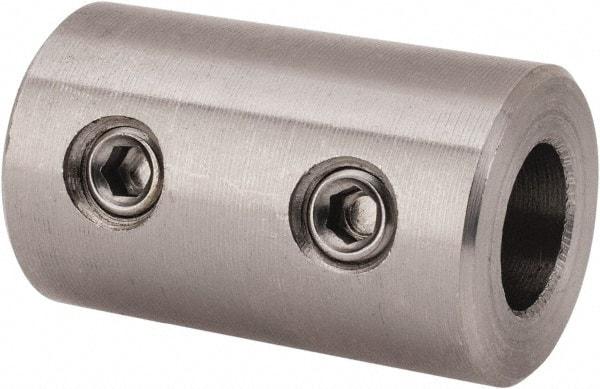 Climax Metal Products - 5/16" Inside x 5/8" Outside Diam, Stainless Steel Set Screw Rigid Coupling - 1" Long - Caliber Tooling