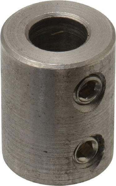 Climax Metal Products - 3/8" Inside x 3/4" Outside Diam, Stainless Steel Set Screw Rigid Coupling - 1" Long - Caliber Tooling