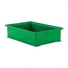 SSI Schaefer - 0.42 Cu Ft, 22 Lb Load Capacity Green Polyethylene & Conductive PP Tote Container - Stacking, 18.4" Long x 12-1/2" Wide x 4.6" High - Caliber Tooling