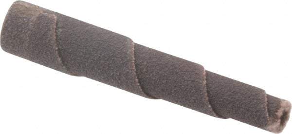 Merit Abrasives - 2" Long x 3/8" Diam, Aluminum Oxide, Full Taper Cartridge Roll - 120 Grit, 1/8" Pilot Hole Diam, Fine Grade - Caliber Tooling