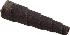 Merit Abrasives - 2" Long x 1/2" Diam, Aluminum Oxide, Full Taper Cartridge Roll - 80 Grit, 1/8" Pilot Hole Diam, Medium Grade - Caliber Tooling