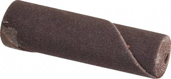 Merit Abrasives - 1/2" Max Roll Diam x 2" OAL, 180 Grit Aluminum Oxide Straight Cartridge Roll - 1/8" Pilot Hole Diam, Very Fine Grade - Caliber Tooling